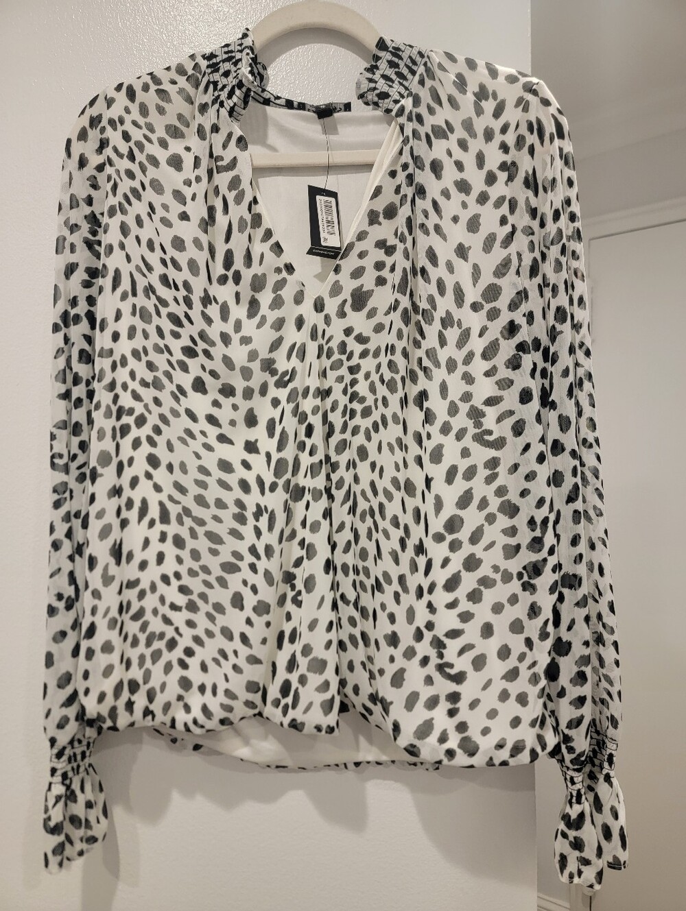 Express V-Neck Smocked Collar Blouse